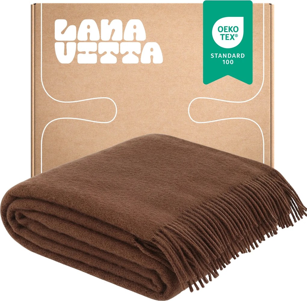 Gyapjú Takaró Meleg Gyapjú 100% Új-Zélandi Gyapjú Sötétbarna 140х200