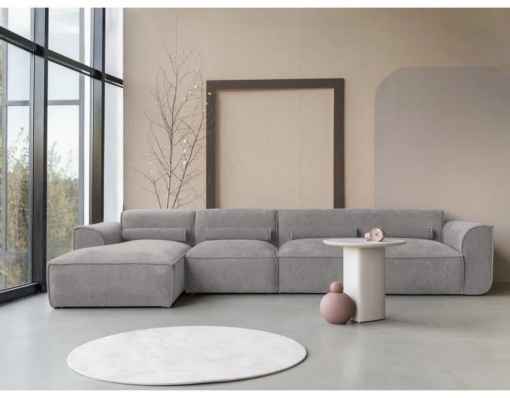 Világosszürke sarokkanapé (bal oldali) Flex Felix – Miuform
