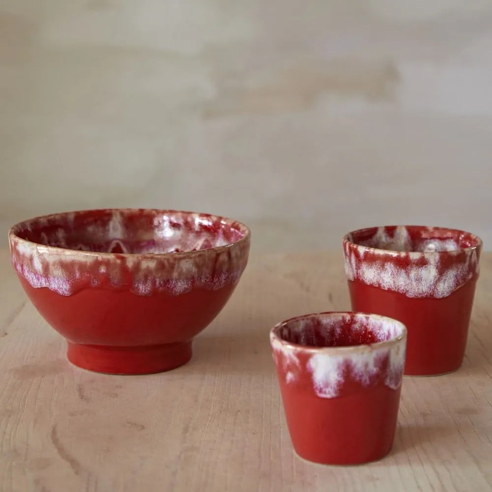 Piros agyagkerámia tál szett 4 db-os ø 15 cm Latte – Costa Nova