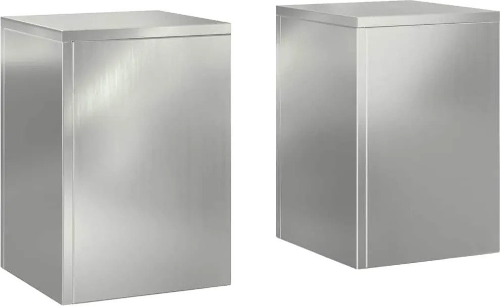 vidaXL Növényállvány 2 pcs Ezüst 24 x 24 x 35 cm Horganyzott acél