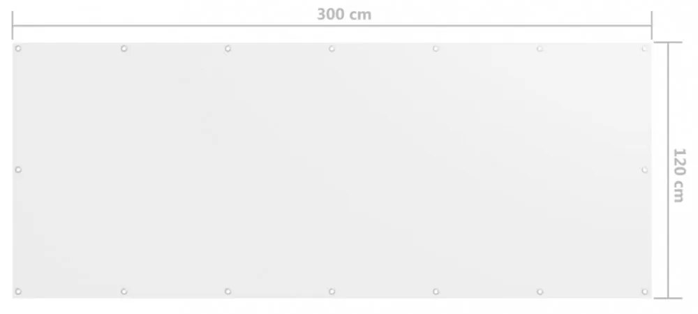 fehér oxford-szövet erkélyparaván 120 x 300 cm