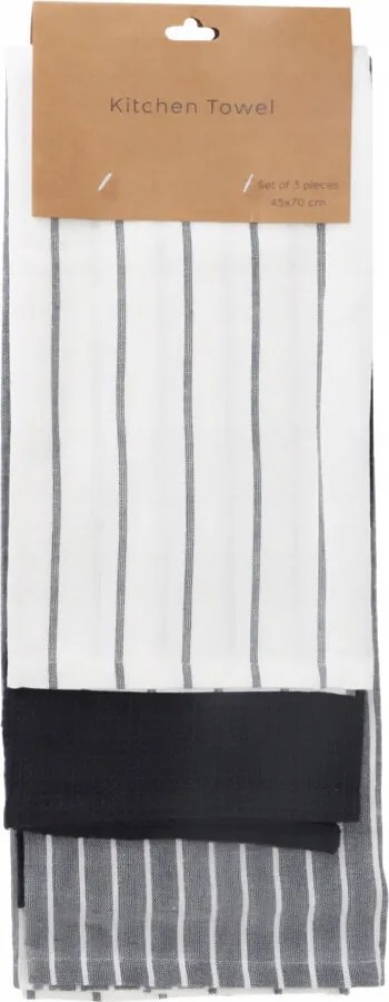 Konyhai Törlőkendő Szett Pamut 3 db-os 70 x 45 cm Sötétkék