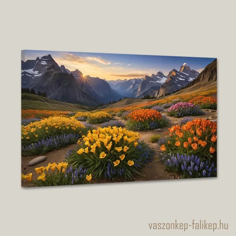 Napkelte a hegyekben 2 tájkép – természetes harmónia otthonra 60x40 cm