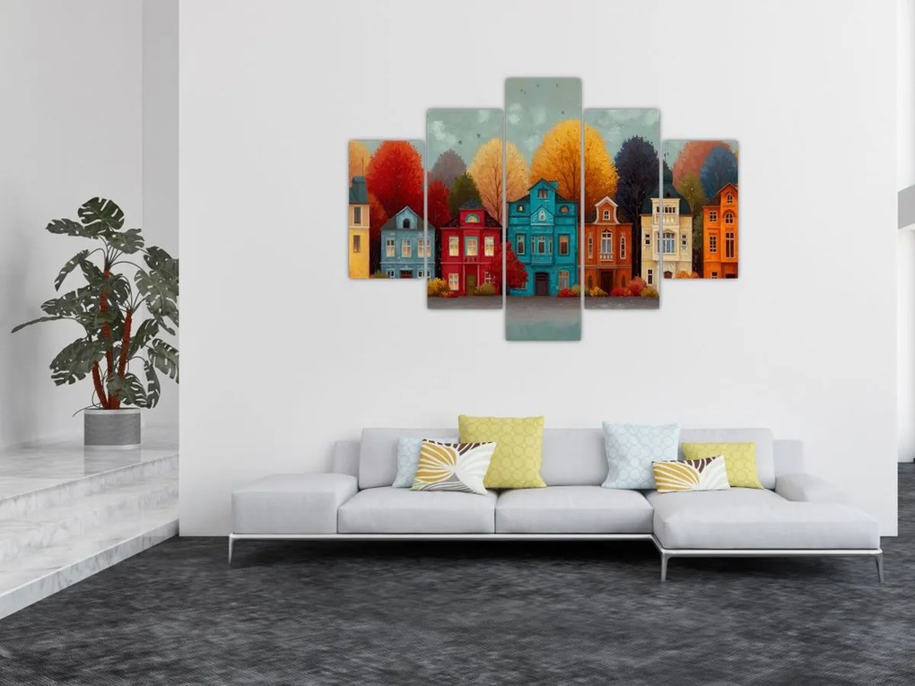 Kép - Festett őszi város (150x105 cm)