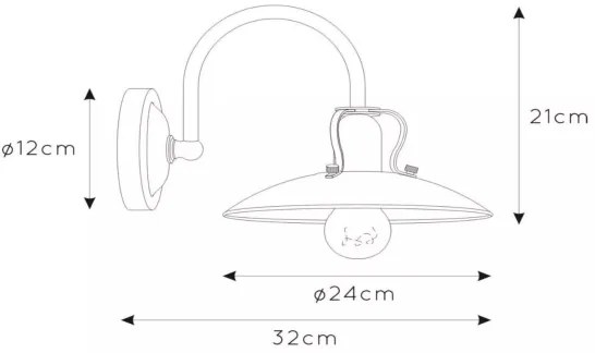 Lucide 30276/01/38 - Fali lámpa RÖMER 1xE27/60W/230V