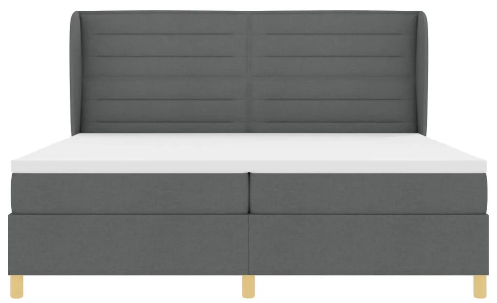 Boxspring Ágy Matrac Esernyő Szürke 200x200 cm Szövet