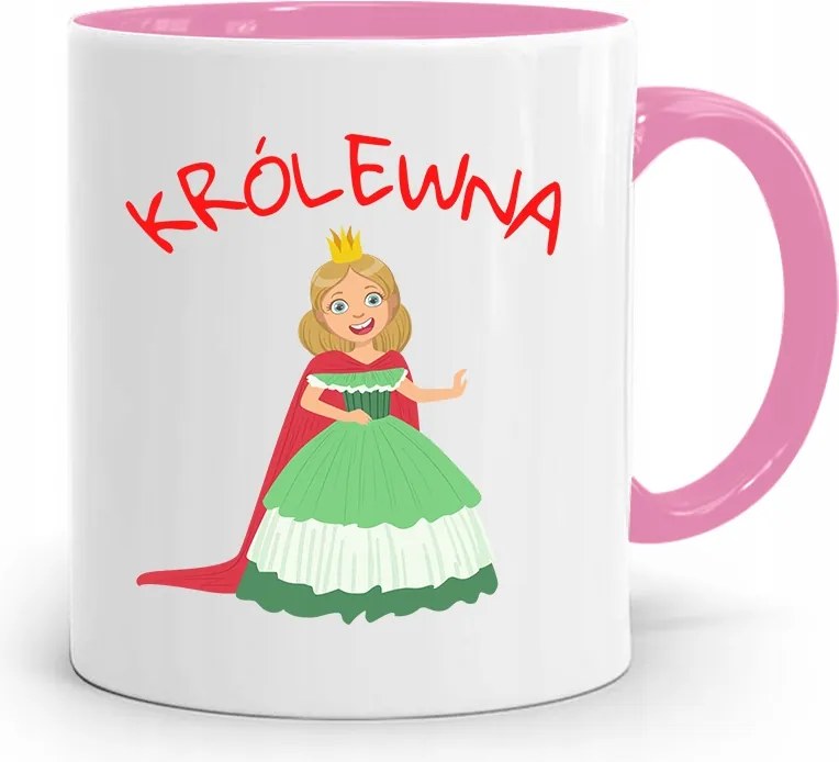Rózsaszín Bögre Gyerekeknek Királylány Lánya +név fényképes nyomtatással