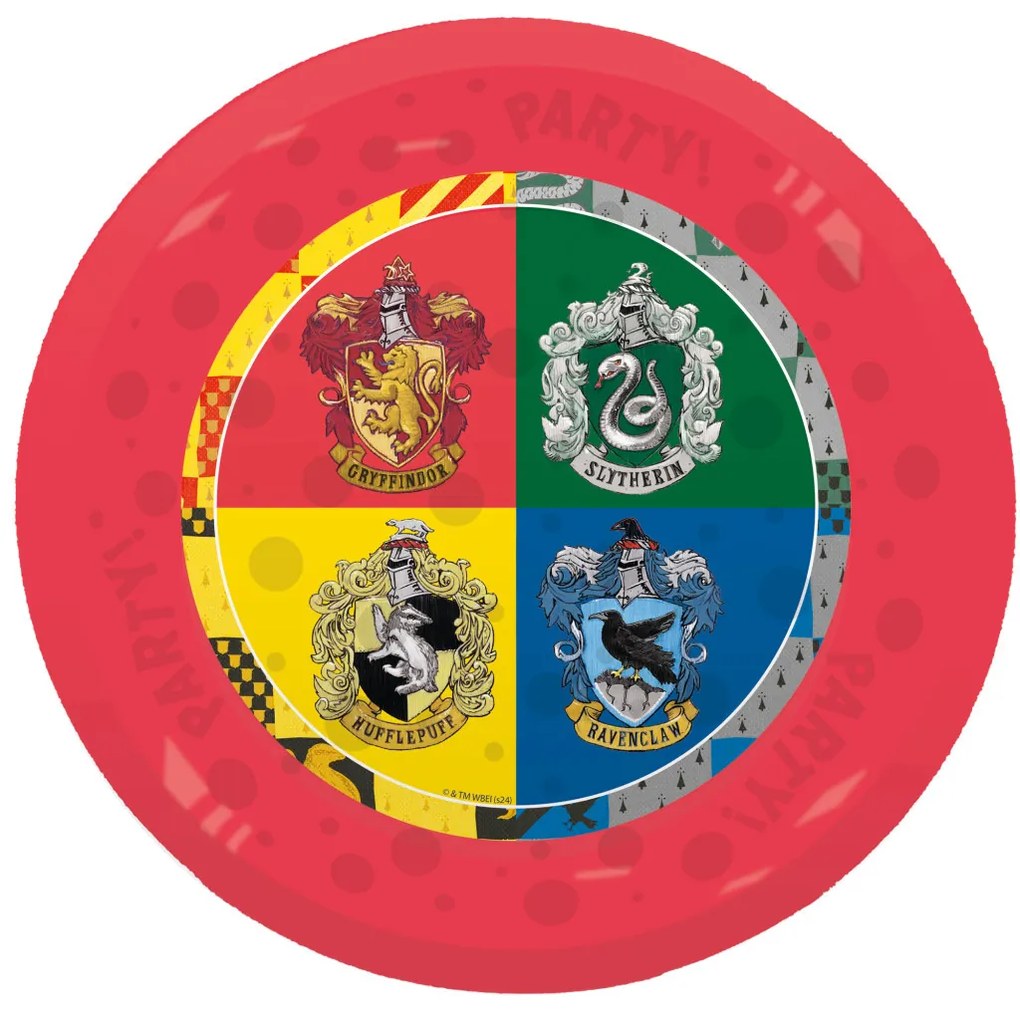 Harry Potter Hogwarts Houses micro prémium műanyag lapostányér 4 db-os szett 21 cm