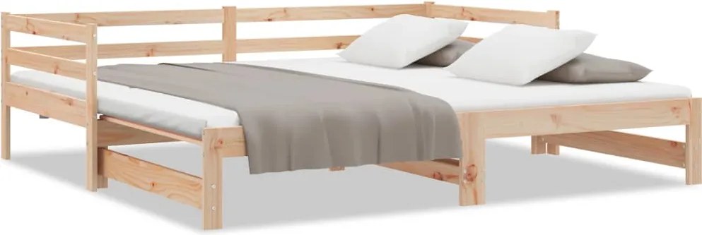 vidaXL kihúzható nappali ágy matrac nélkül 90x190 cm