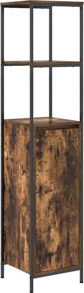 vidaXL füstölt tölgy fürdőszobaszekrény polcokkal 36x35x165 cm