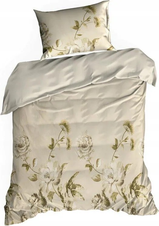 Szatén ágyneműhuzat 140x200 Spring 38 bézs virágos NEW24