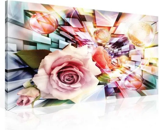 Vászonkép 60x40 Modern dinamikus futurisztikus absztrakt rózsa geometria