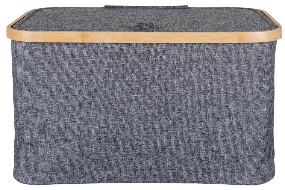 Noto kosár, bambusz/textil, sötétszürke, 30x45x25 cm