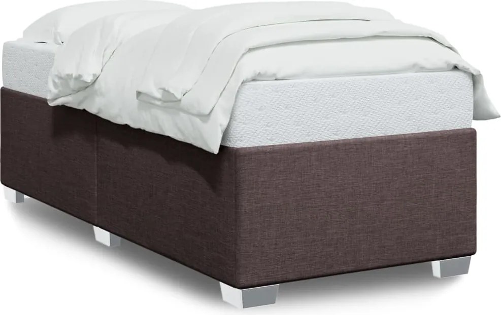 vidaXL sötétbarna szövet ágykeret matrac nélkül 100x200 cm