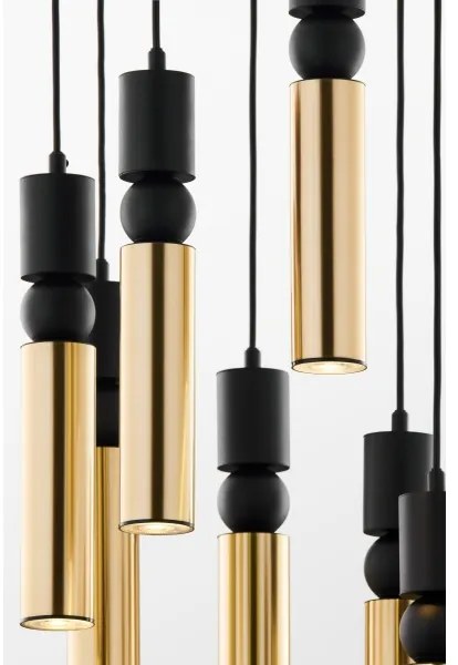 Jupiter 2018 - Csillár zsinóron ALAS 7xGU10/10W/230V arany/fekete