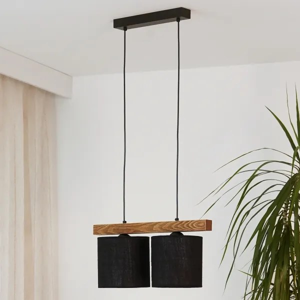 Brilagi - Csillár zsinóron FOREST 2xE27/15W/230V fenyő/fekete