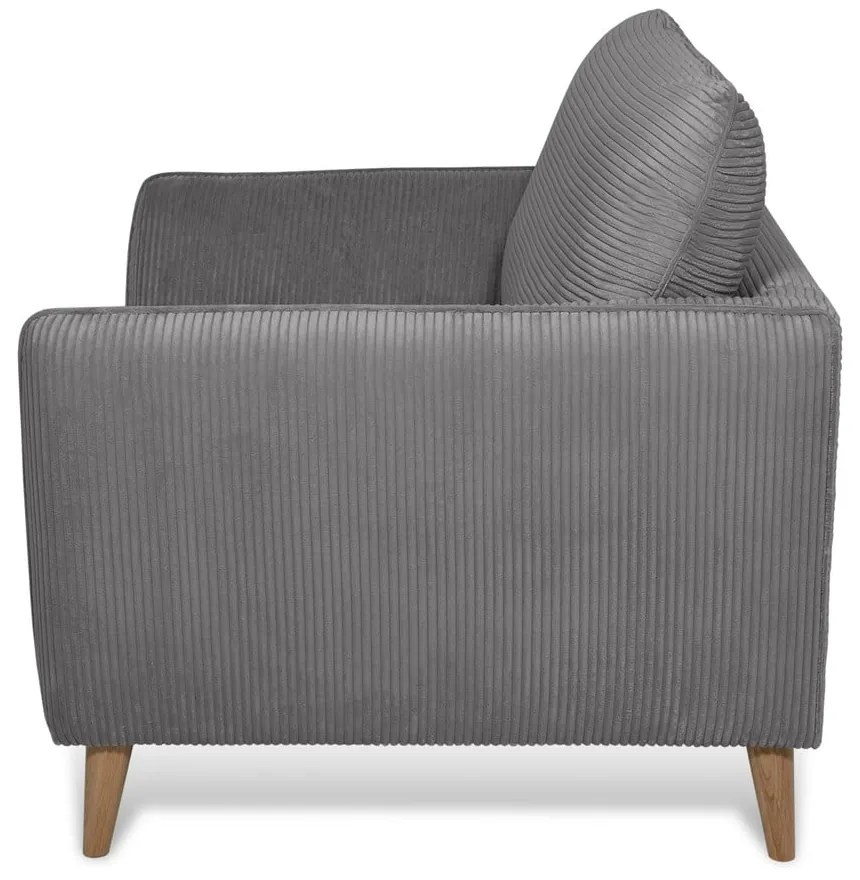 Sötétszürke kordbársony fotel Paris – Scandic