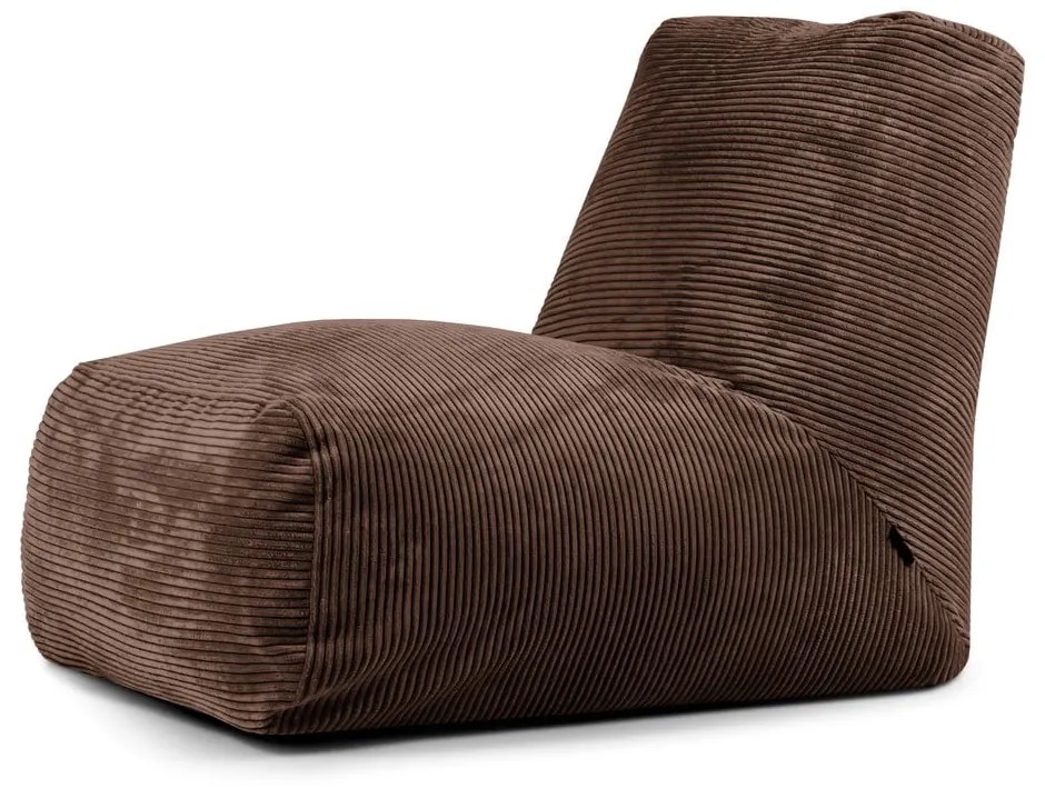 Sötétbarna kordbársony babzsákfotel Tube – SLOWDOWN