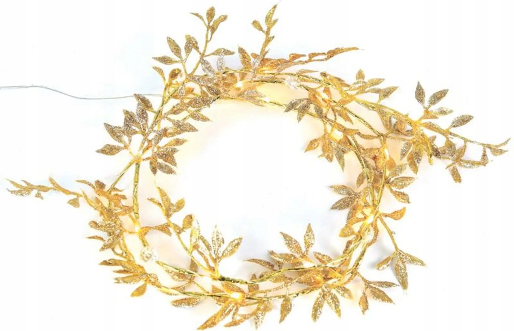 Aca Lighting arany girland, 20 mini Led Ww izzó elemekkel (2xAA) ezüst