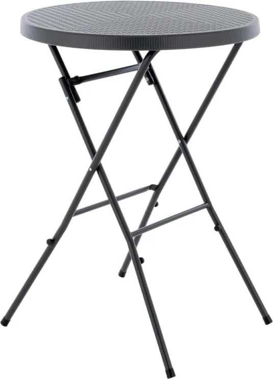 GARTHEN Kerti asztal kerek rattan 110 cm szürke
