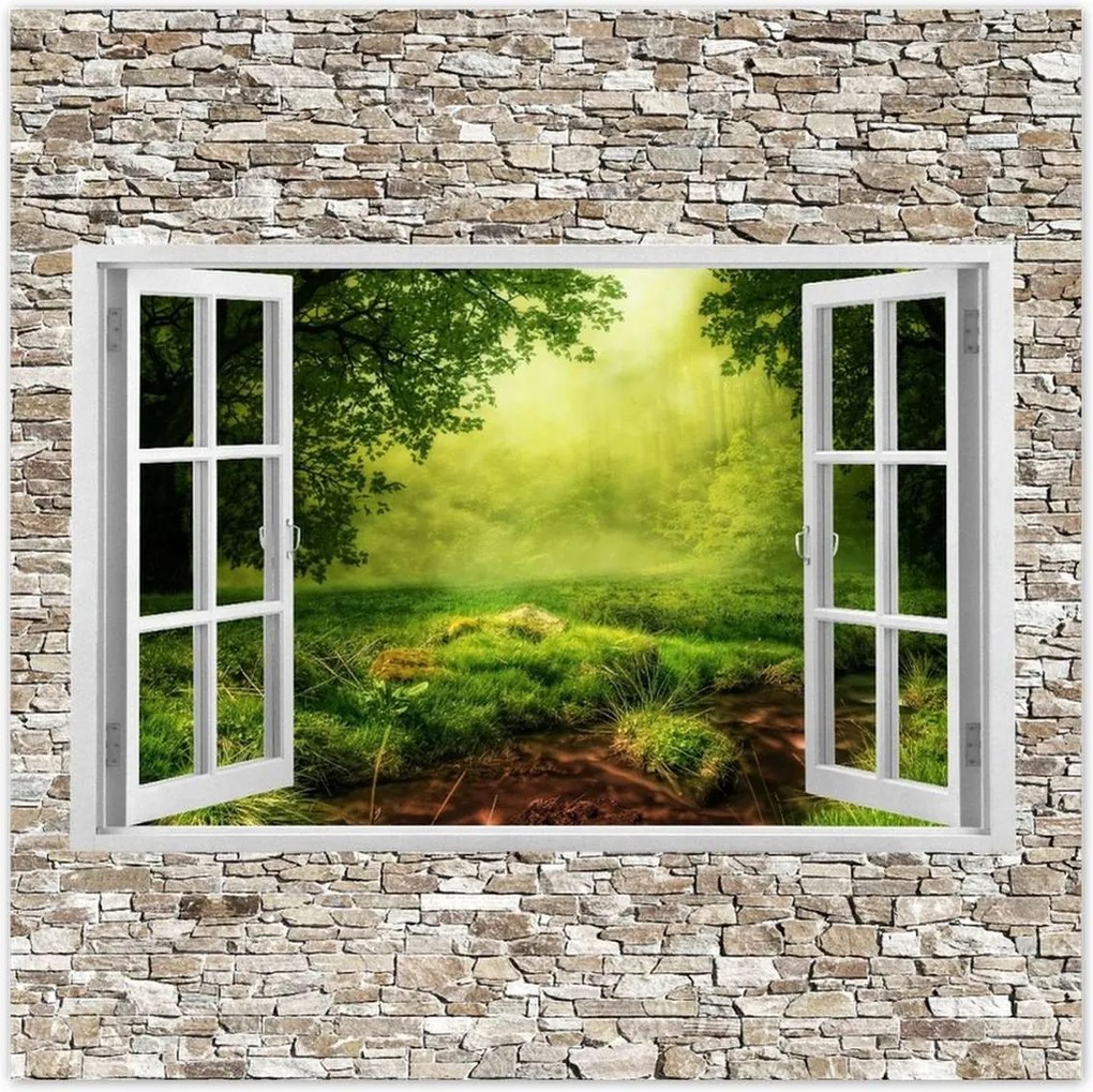 Poszterek 100x100 Fa ablak