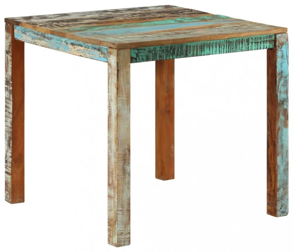 tömör újrahasznosított fa étkezőasztal 82 x 80 x 76 cm