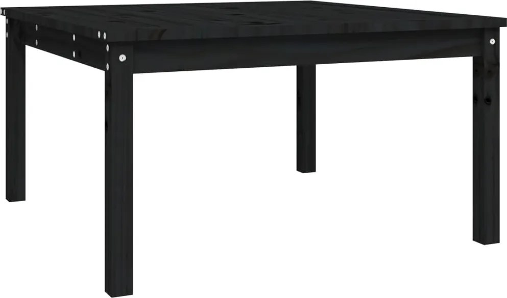 vidaXL fekete tömör fenyőfa kerti asztal 82,5 x 82,5 x 45 cm