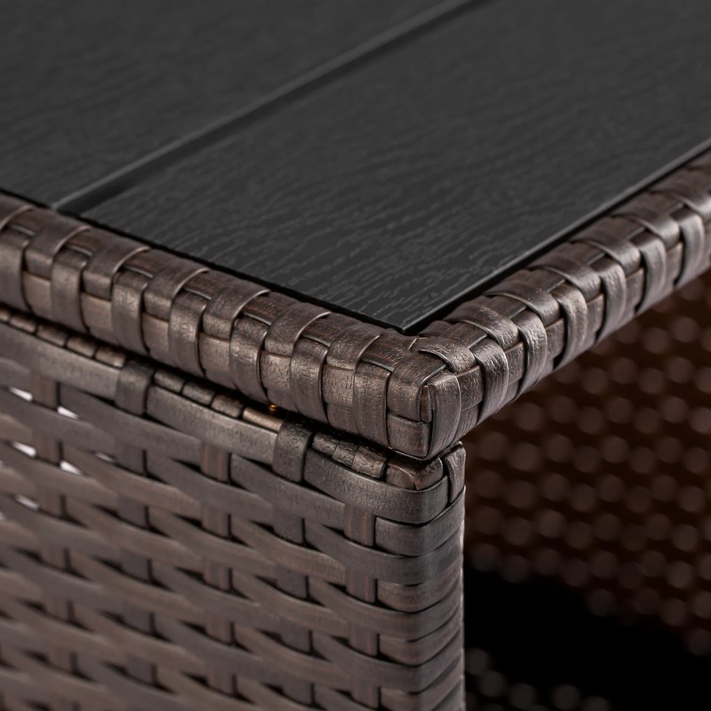 Deuba Vedis polyrattan asztalka 45x45x40 cm - barna