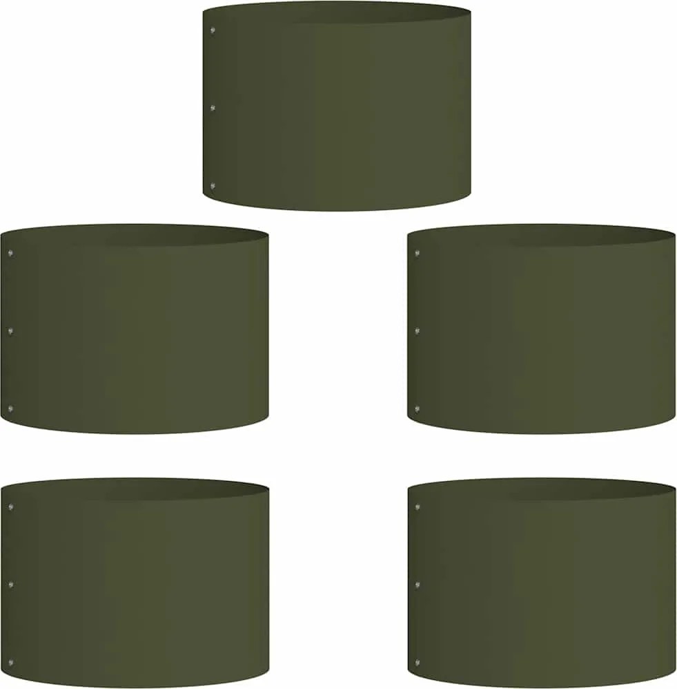 vidaXL Ültető gyűrű 5 pcs Olajzöld 30 x 30 x 20 cm