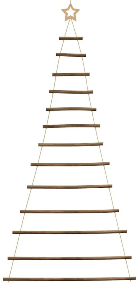 függő karácsonyfa tetején csillaggal 86 x 180 cm természetes ág