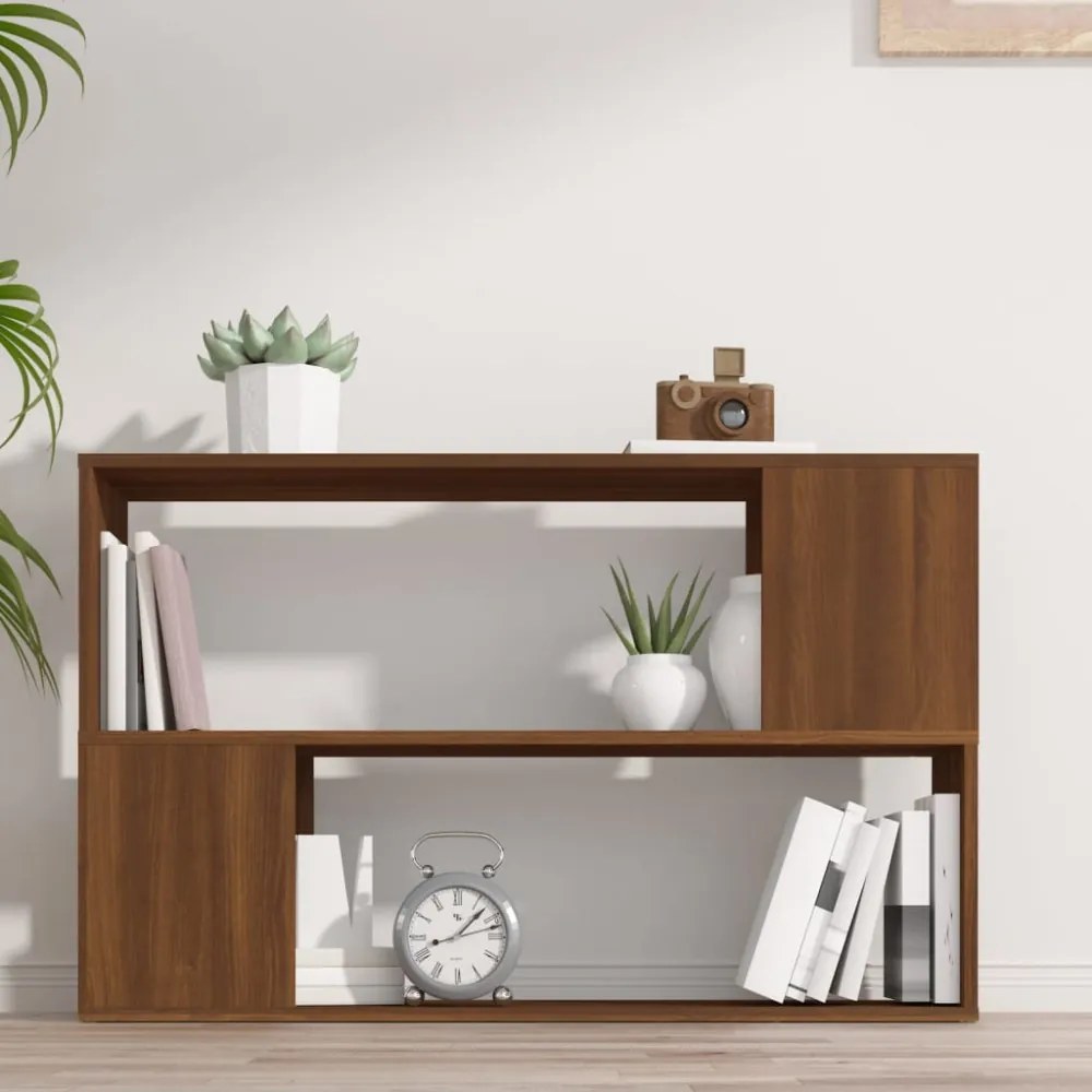 füstös tölgy színű szerelt fa könyvszekrény 100x24x63 cm