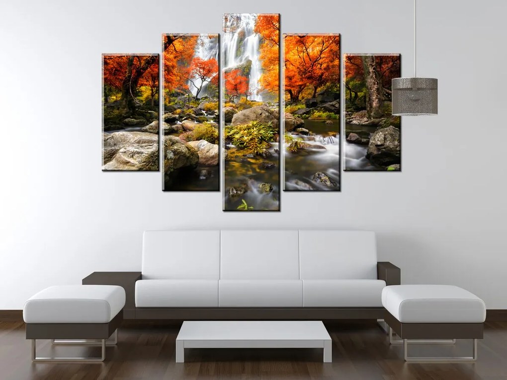 Gario Vászonkép Oszi vízesés - 5 részes Méret: 100 x 70 cm