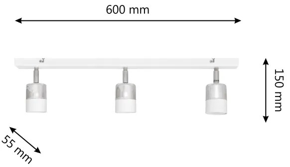 LED Spotlámpa TUBSSON 3xGU10/4,8W/230V fehér/fényes króm