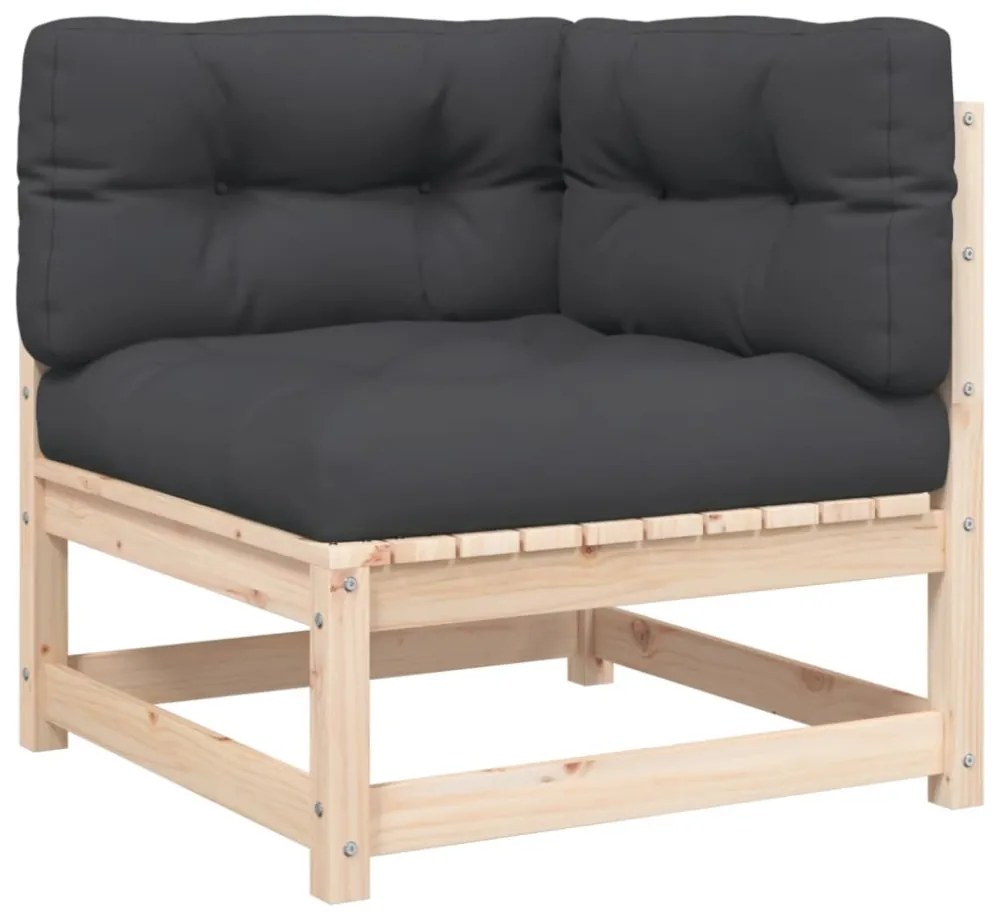 kerti sarokkanapé párnákkal és lábtartóval