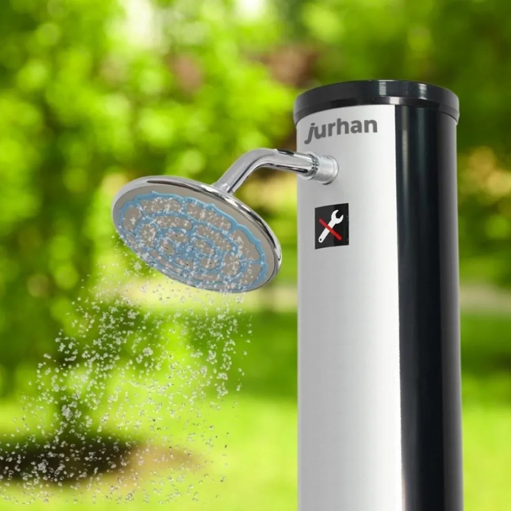 KARIBIK napelemes zuhany, 35l, ezüst/fekete Jurhan