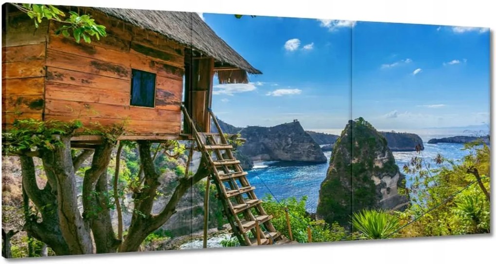 Vászonkép 120x60 Faház Tenger