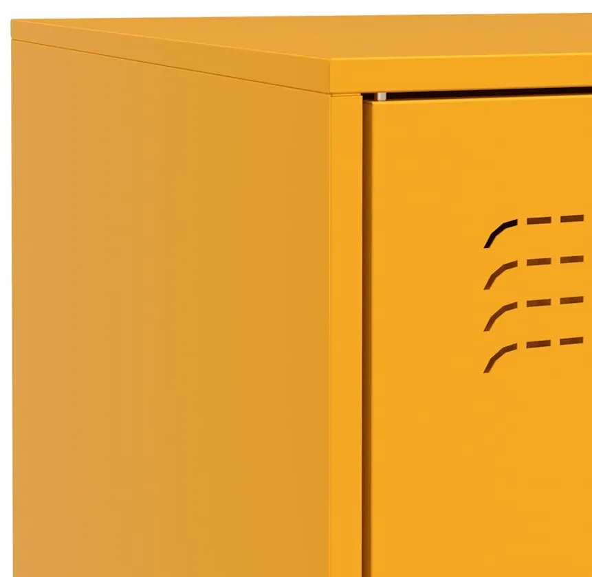 vidaXL mustársárga acél tálalószekrény 67 x 39 x 73 cm