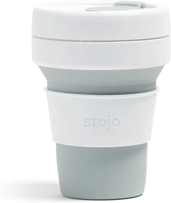 Pocket Cup Dove fehér-szürke összecsukható thermo pohár, 355 ml - Stojo