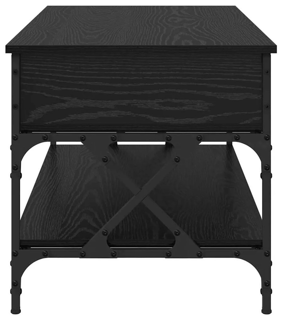 vidaXL Dohányzóasztal Fekete tölgy 100 x 50 x 50 cm Faanyag