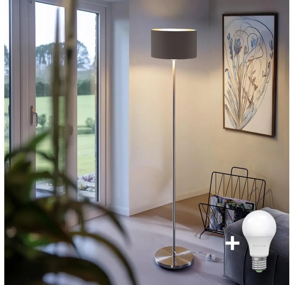 Eglo Eglo - LED állólámpa TUNJA 1xE27/60W/230V matt króm/taupe EG32513D