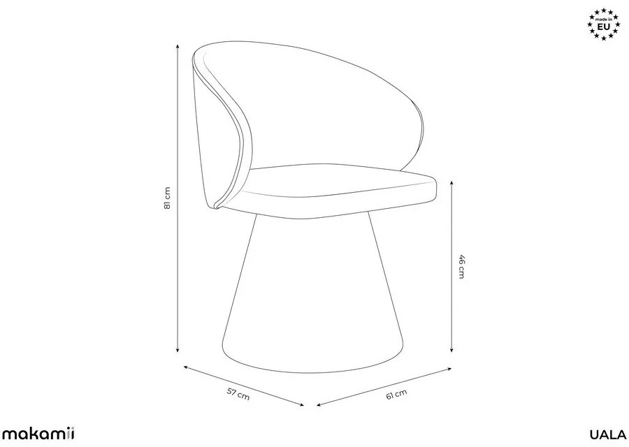 Krémszínű kárpitozott étkezőfotel Uala – Makamii