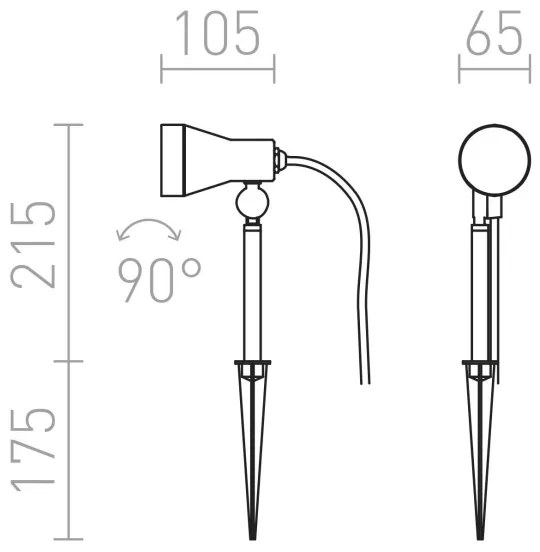 RED - Design Rendl - R10427 - Kültéri lámpa DIREZZA 1xGU10/35W/230V IP54