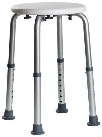 BISK Erga Handicap PRO, állítható magasságú zuhanyszék 443x443x526 mm, fehér-szürke, ERG-07705