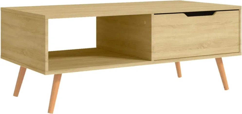 vidaXL sonoma tölgy színű szerelt fa dohányzóasztal 100 x 49,5 x 43 cm