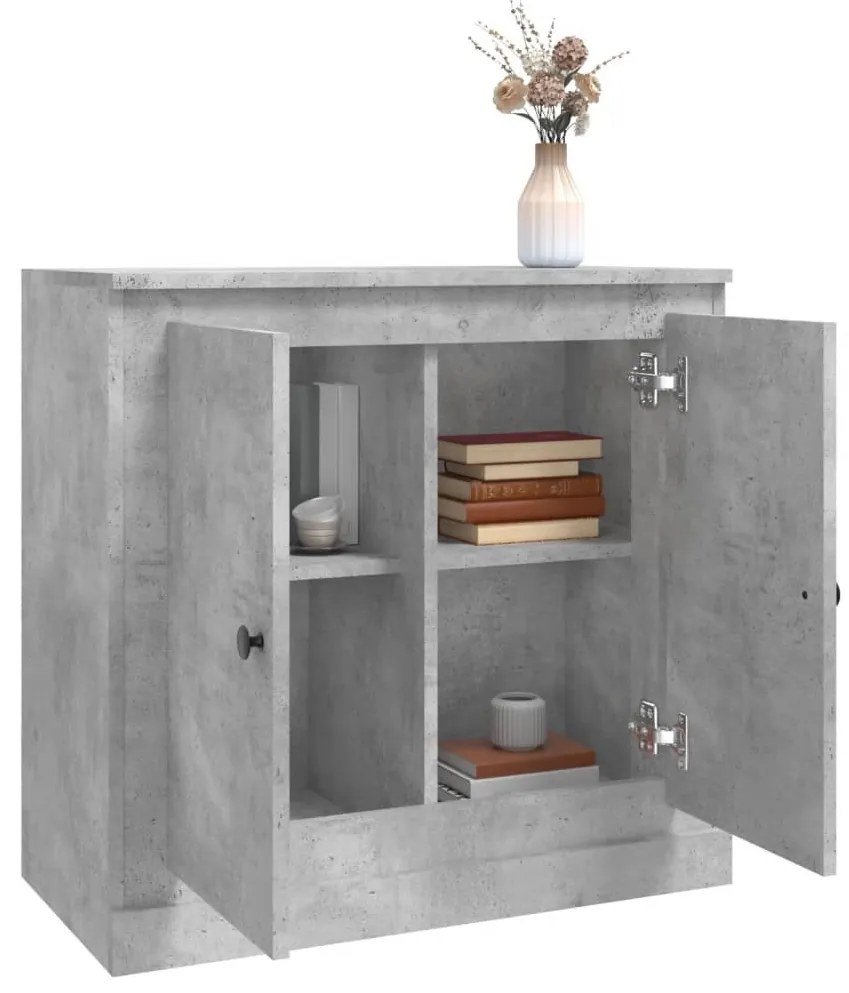 betonszürke szerelt fa tálalószekrény 70x35,5x67,5 cm