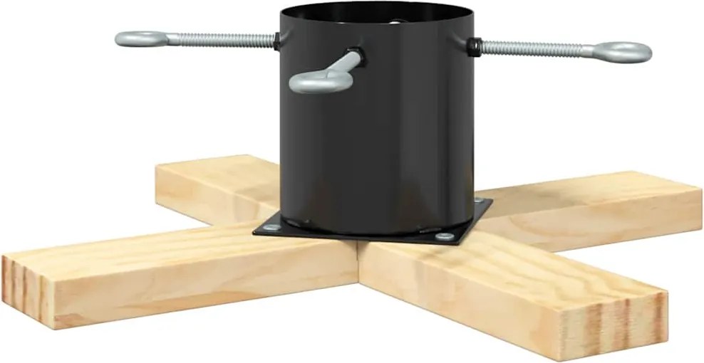 vidaXL Karácsonyfatalp 1.73 Fekete 50 x 50 x 16 cm Tömör fenyőfa