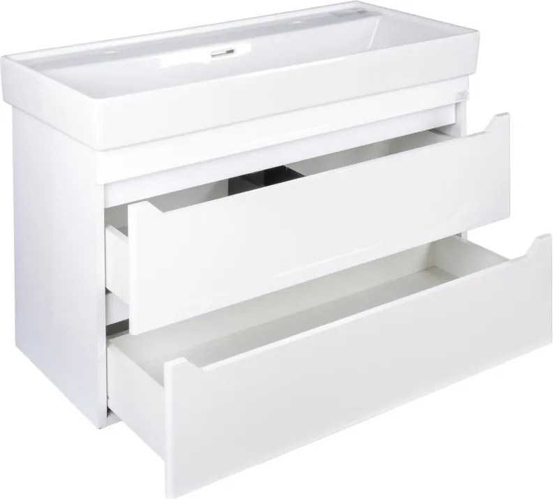 TMP SHARP 100 fali fürdőszobabútor - CeraStyle SHARP - 37600 DUPLA csaplyukas mosdóval - 100 x 48 cm