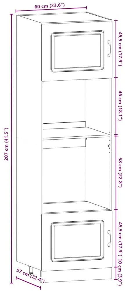 vidaXL 7 részes konyhai szekrény szett Kalmar betonszürke műszaki fa