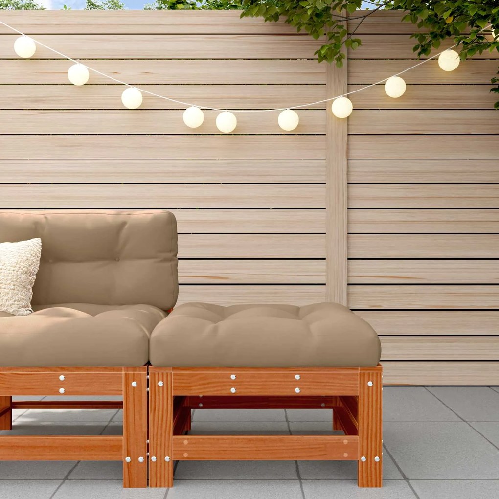 vidaXL Kerti lábtartó Tömör fenyő Viaszbarna