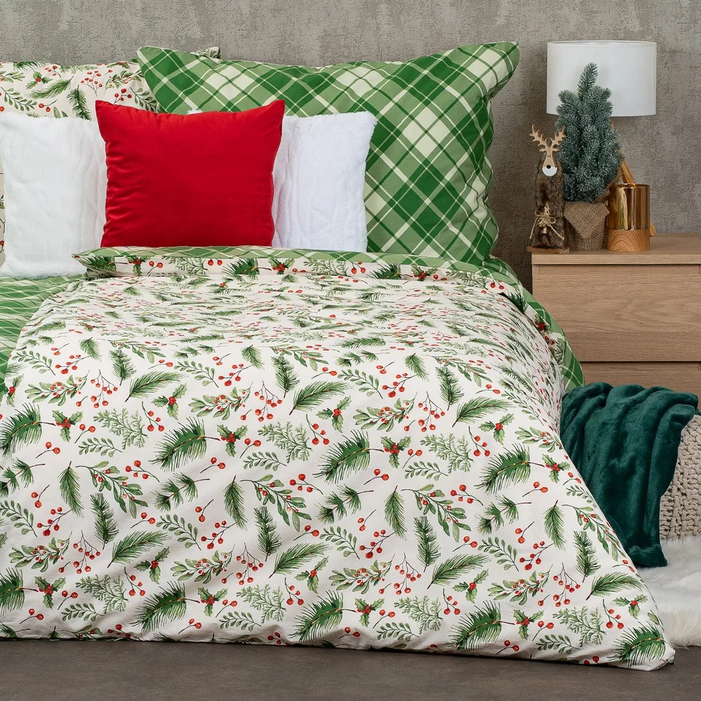 4Home Scotch green pamut ágyneműhuzat, 140 x 220 cm, 70 x 90 cm